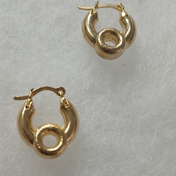 Elegant Gold Hoop Earrings - Picture 4 of 7